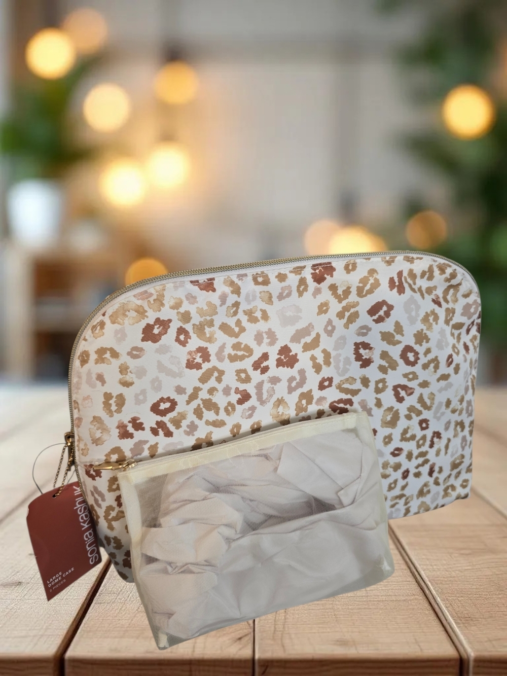 Sonia Kashuk Leopard Print Makeup Pouch Duo